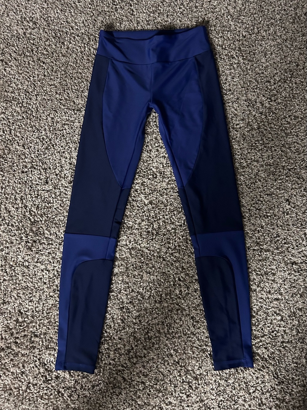 Lanston Sport Navy and Dark Navy Colorblock Performance Leggings